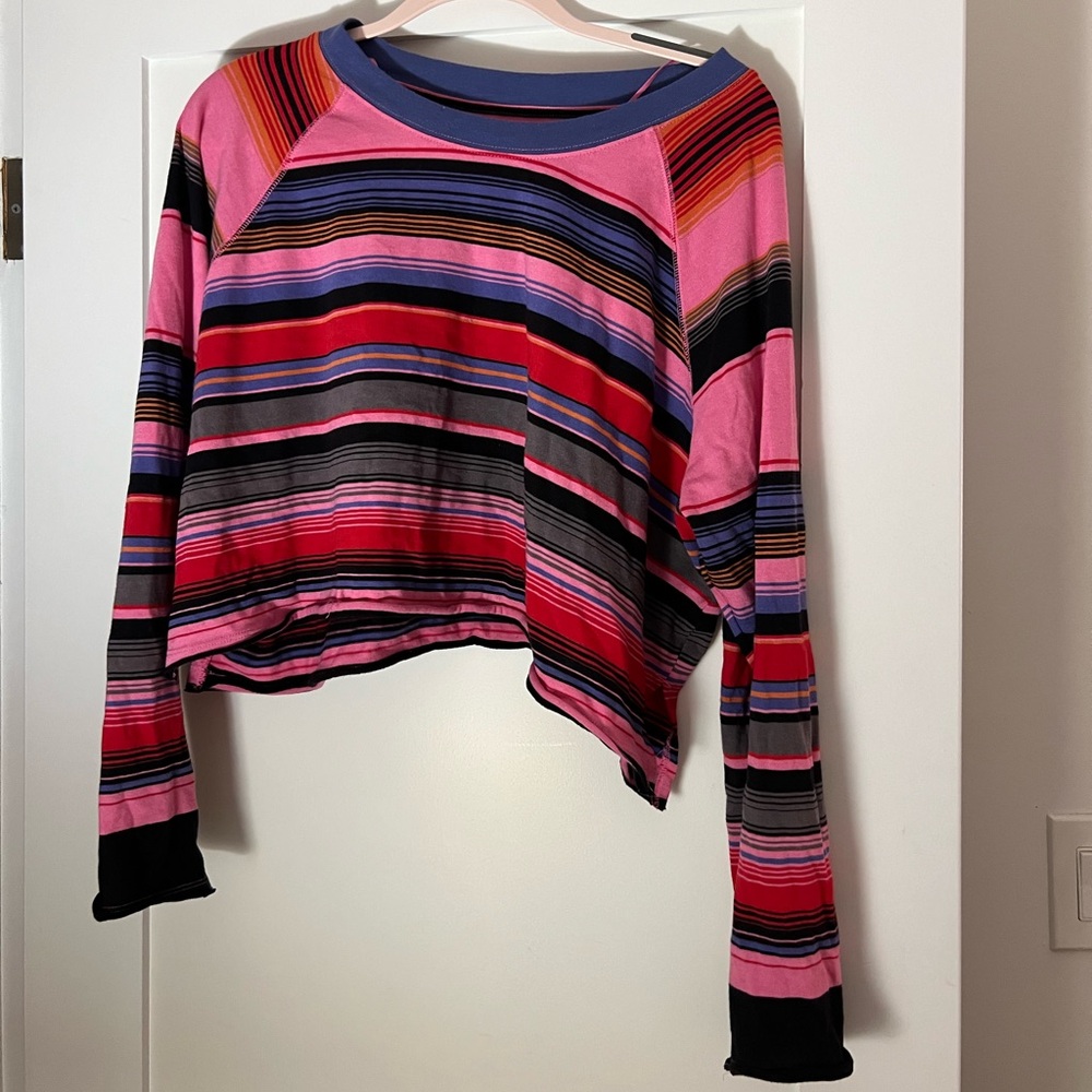 Colorful Free People Cropped Lightweight Sweater